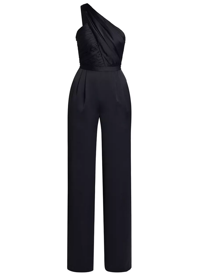 Ramy Brook Myra Asymmetric Ruched Jumpsuit