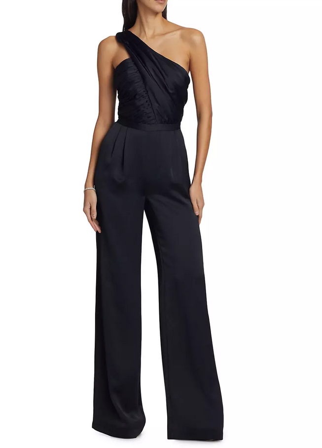 Ramy Brook Myra Asymmetric Ruched Jumpsuit