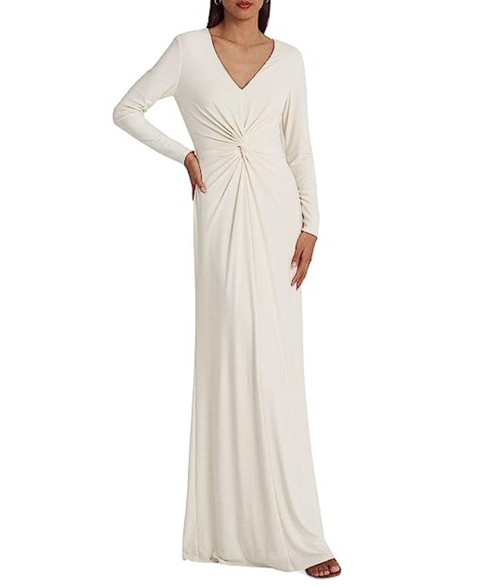 LAUREN RALPH LAUREN Twist-Front Stretch Jersey Gown
