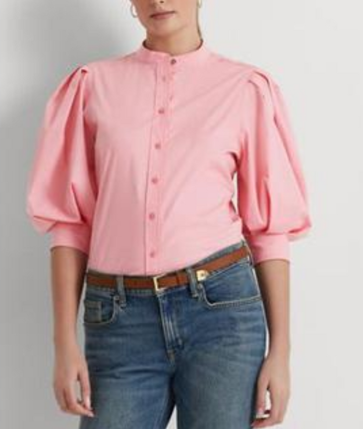 LAUREN RALPH LAUREN Cotton Blouson-Sleeve Shirt