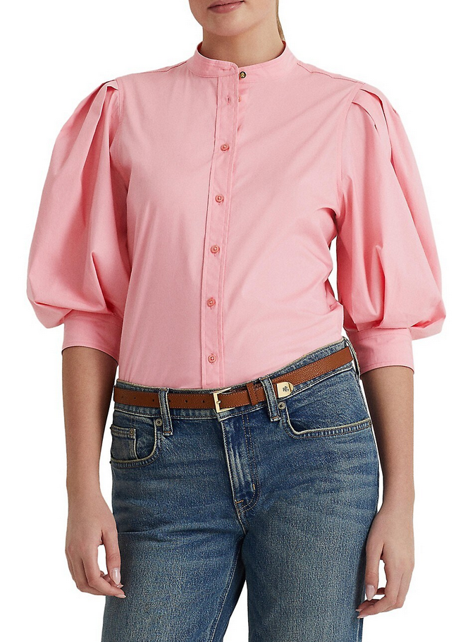 LAUREN RALPH LAUREN Cotton Blouson-Sleeve Shirt