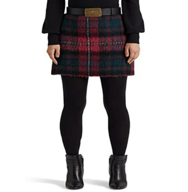 Ralph Lauren Plaid Pencil Miniskirt