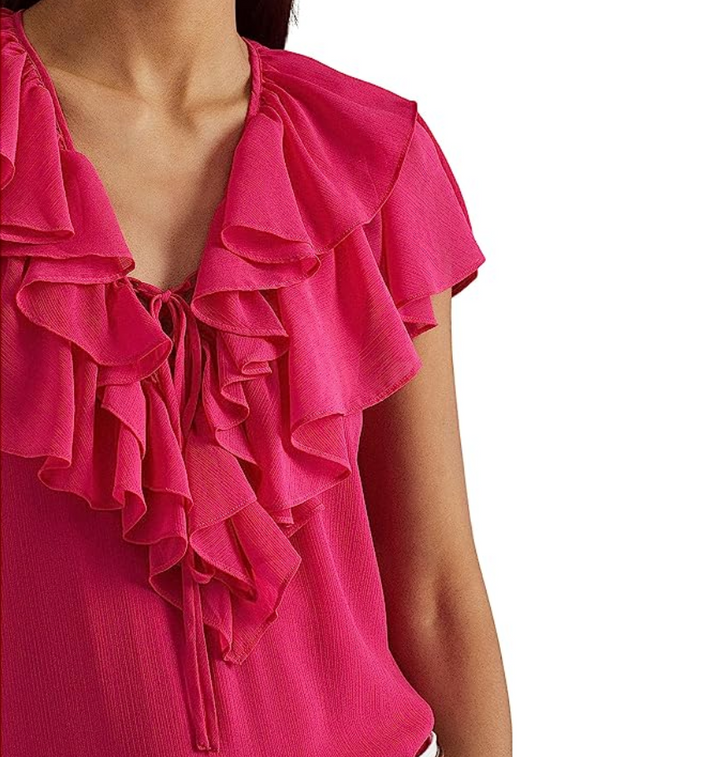 LAUREN RALPH LAUREN Ruffle-Trim Georgette Blouse