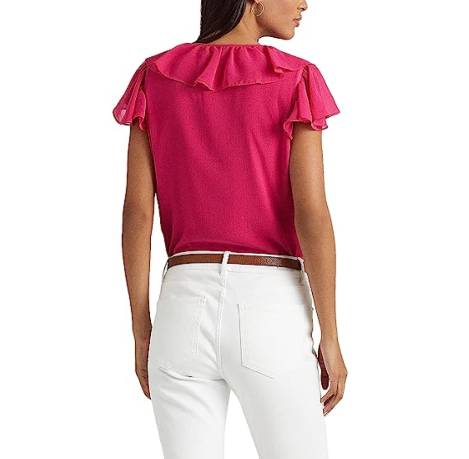 LAUREN RALPH LAUREN Ruffle-Trim Georgette Blouse