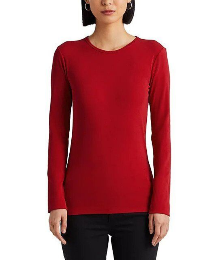 LAUREN RALPH LAUREN Cotton-Blend Long-Sleeve Top
