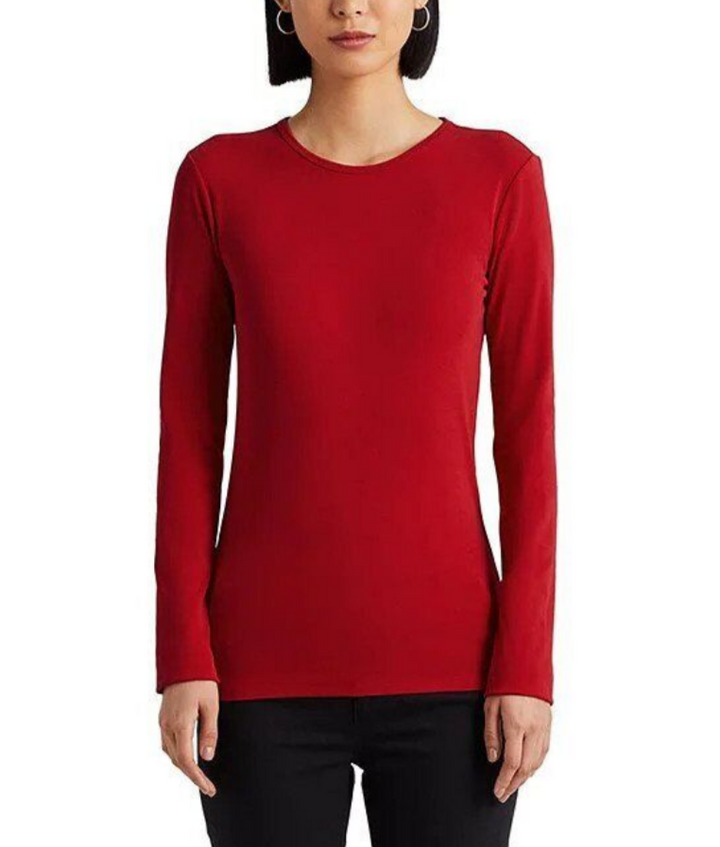LAUREN RALPH LAUREN Cotton-Blend Long-Sleeve Top