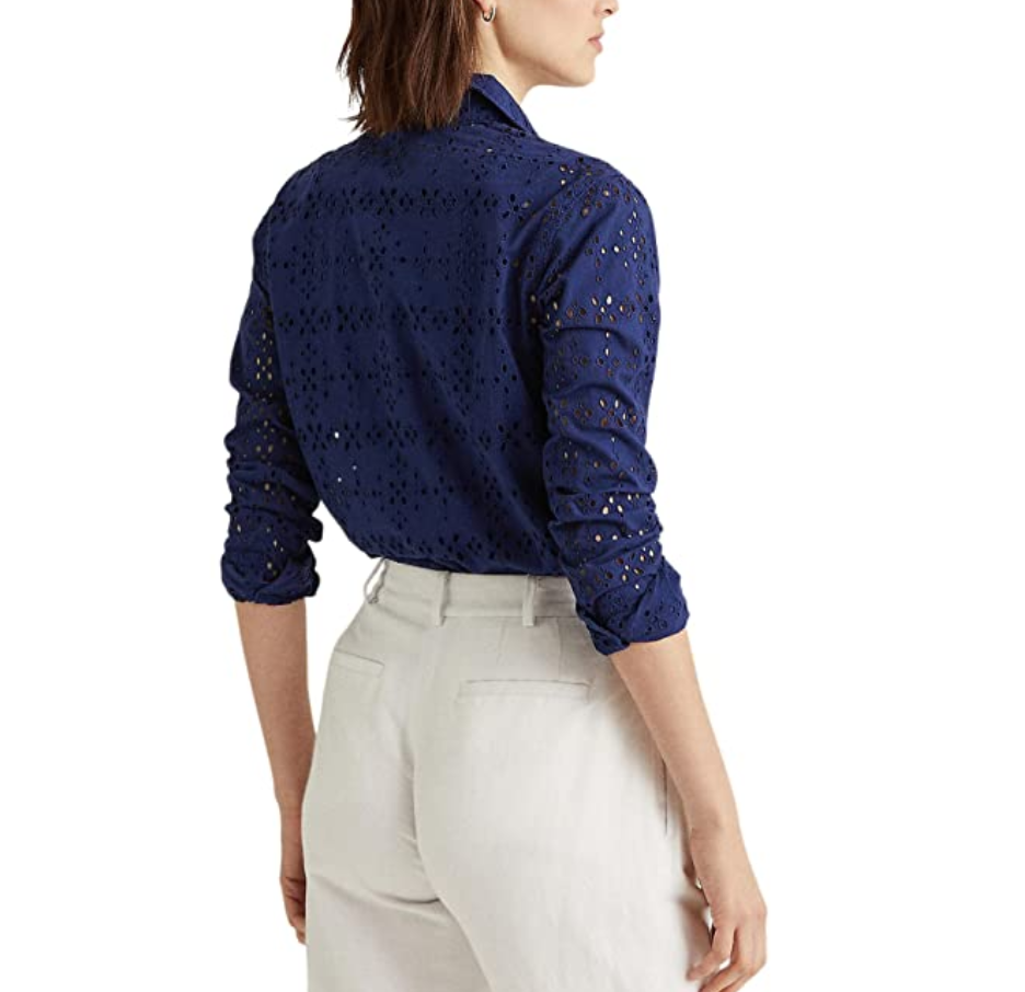 LAUREN RALPH LAUREN Eyelet Cotton Shirt