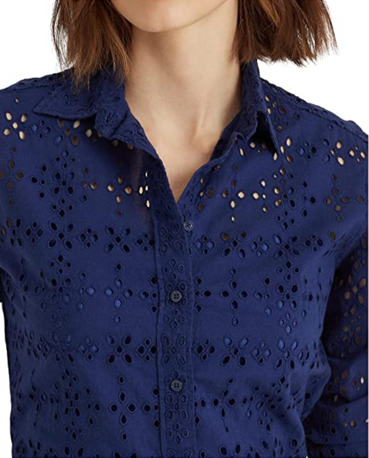 LAUREN RALPH LAUREN Eyelet Cotton Shirt