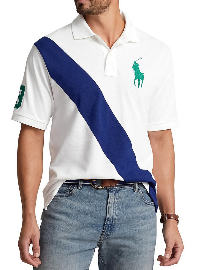 POLO RALPH LAUREN MEN Cotton Custom Slim Fit Big Pony Mesh Polo Shirt