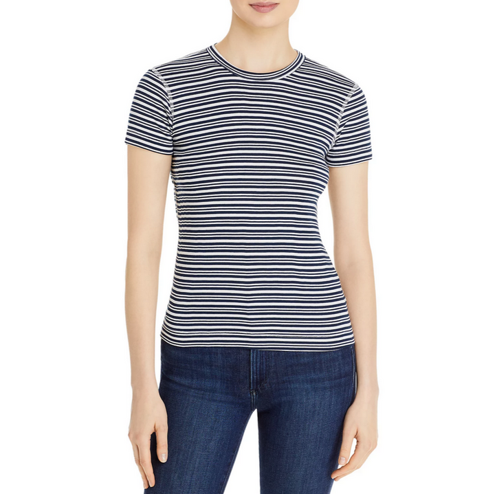 Three Dots Crewneck Striped Tee