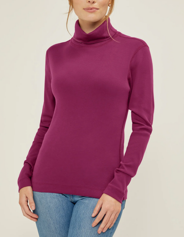 Three Dots Combed Cotton Turtleneck