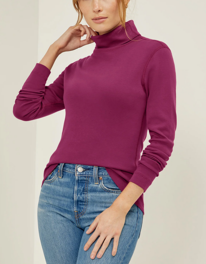 Three Dots Combed Cotton Turtleneck