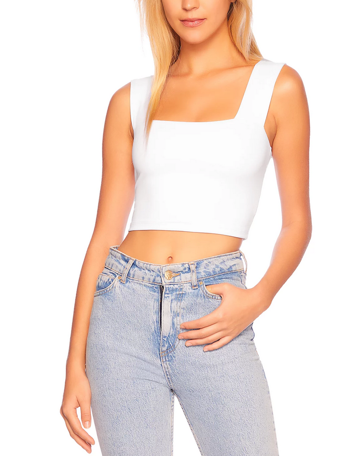 Susana Monaco Square Neck Cropped Tank Top