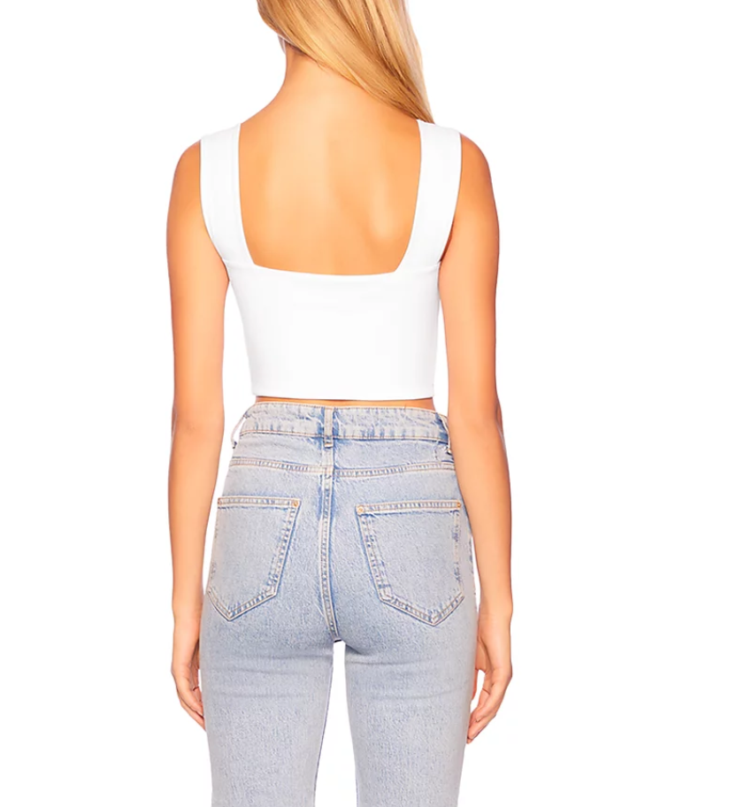 Susana Monaco Square Neck Cropped Tank Top