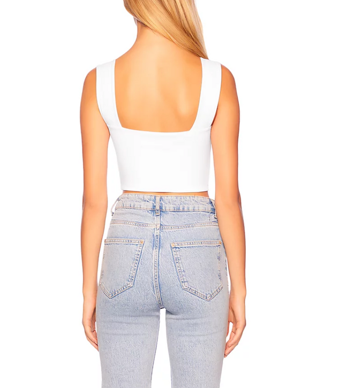 Susana Monaco Square Neck Cropped Tank Top
