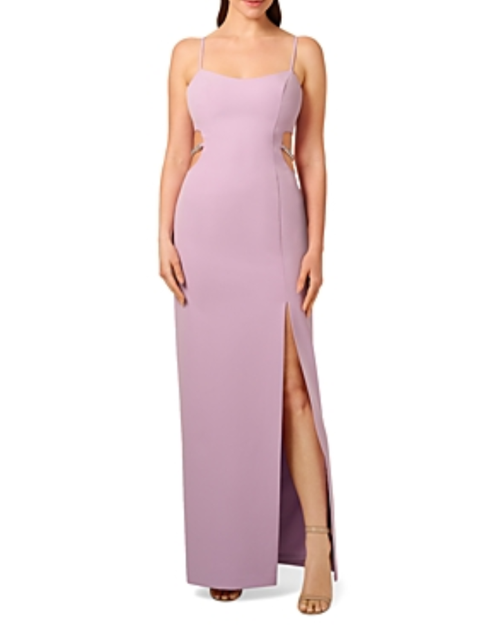 Liv Foster Side Slit Crepe Gown