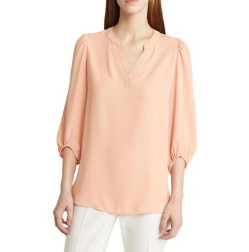 Anne Klein Split-Neck Blouse