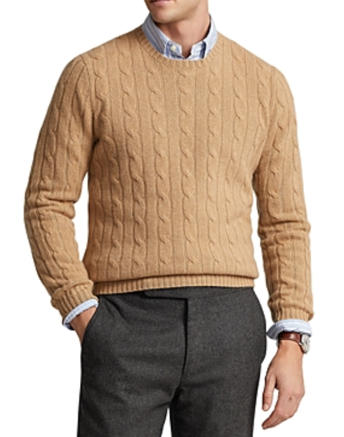 Polo Ralph Lauren MEN Cashmere Cable Knit Crewneck Sweater