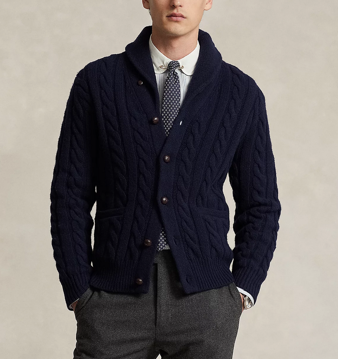 Polo Ralph Lauren Aran Knit Shawl Collar Cardigan