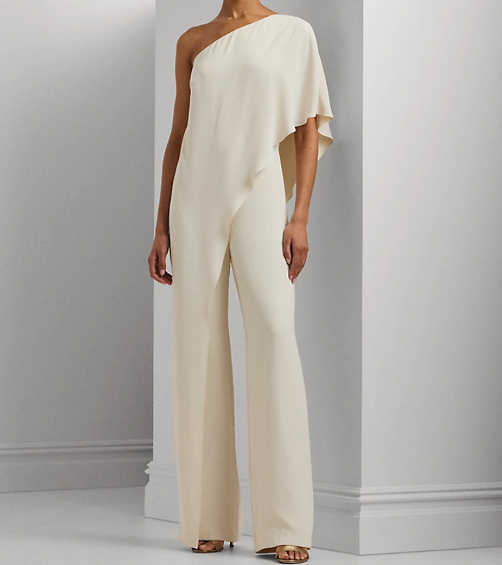 LAUREN RALPH LAUREN Cape Georgette One-Shoulder Jumpsuit