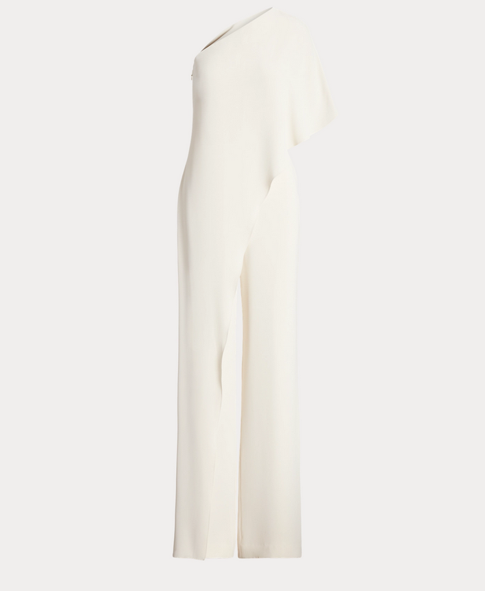 LAUREN RALPH LAUREN Cape Georgette One-Shoulder Jumpsuit