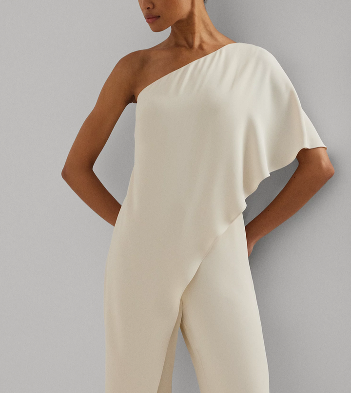 LAUREN RALPH LAUREN Cape Georgette One-Shoulder Jumpsuit