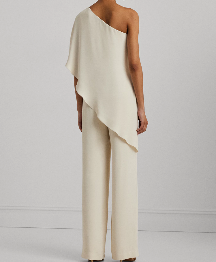 LAUREN RALPH LAUREN Cape Georgette One-Shoulder Jumpsuit