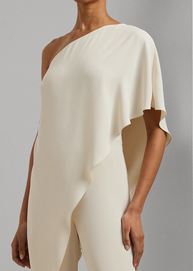 LAUREN RALPH LAUREN Cape Georgette One-Shoulder Jumpsuit