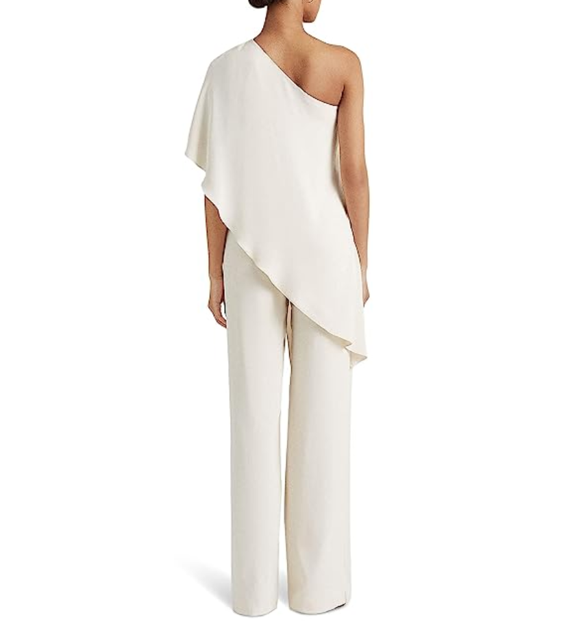 LAUREN RALPH LAUREN Cape Georgette One-Shoulder Jumpsuit