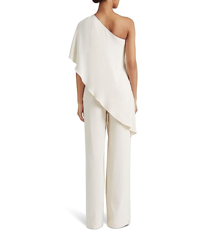 LAUREN RALPH LAUREN Cape Georgette One-Shoulder Jumpsuit