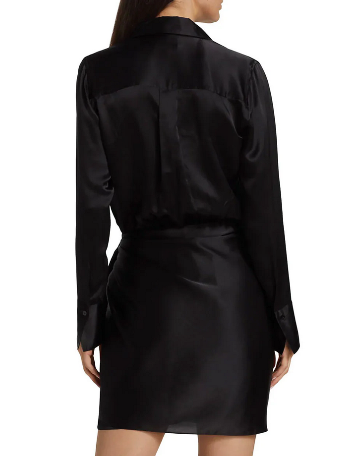 L'AGENCE Atlas Wrap Front Silk Dress