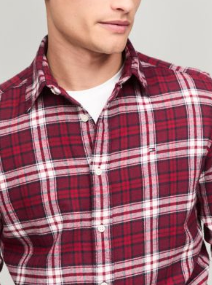 Tommy Hilfiger MEN Regular-Fit Brushed Plaid Shirt