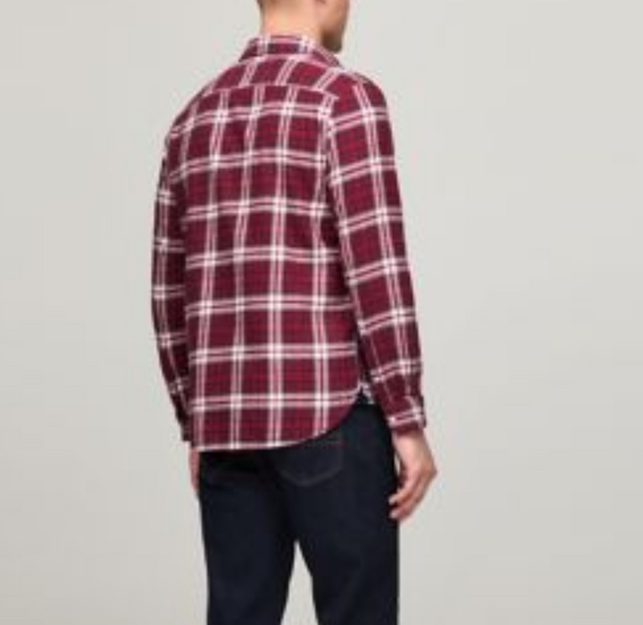 Tommy Hilfiger MEN Regular-Fit Brushed Plaid Shirt