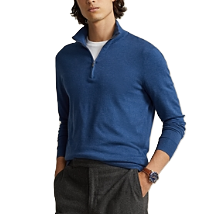 POLO RALPH LAUREN MEN Cotton Quarter Zip Mock Neck Sweater