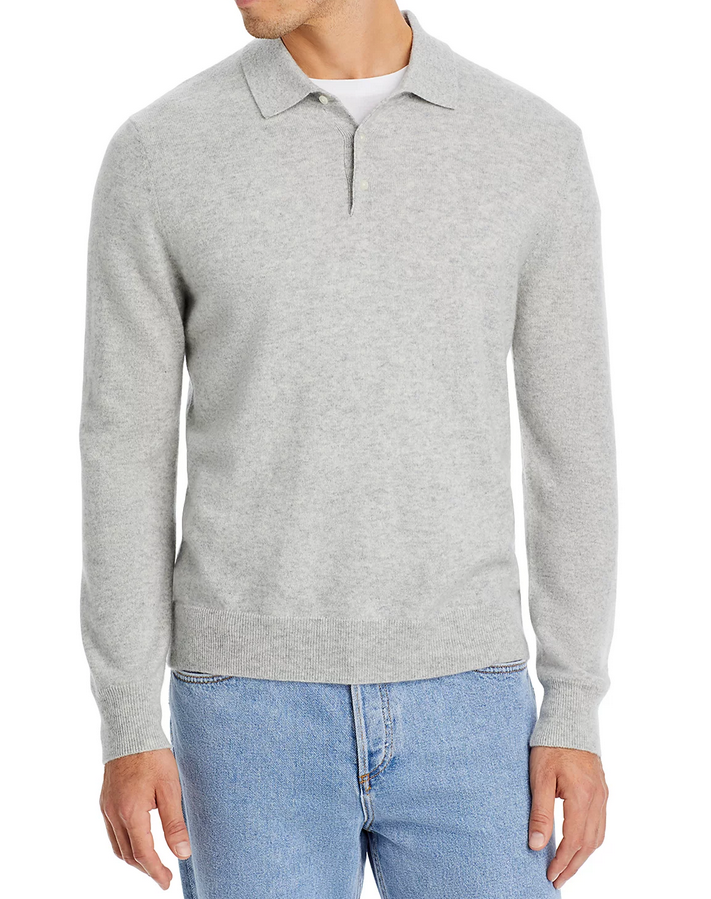 The Men's Store Cashmere Three Button Polo Sweater