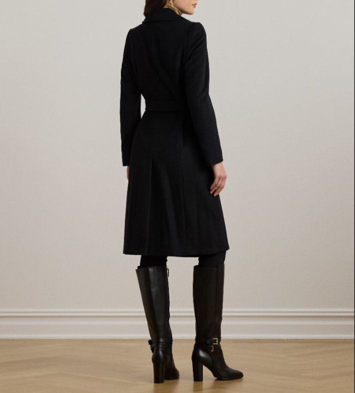 Lauren Ralph Lauren  Belted Wool-Blend Wrap Coat