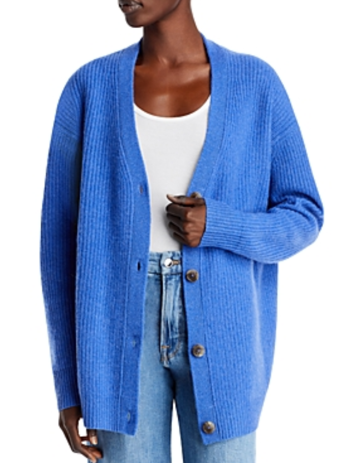 C by Cashmere Ribbed Oversized Cashmere Cardigan