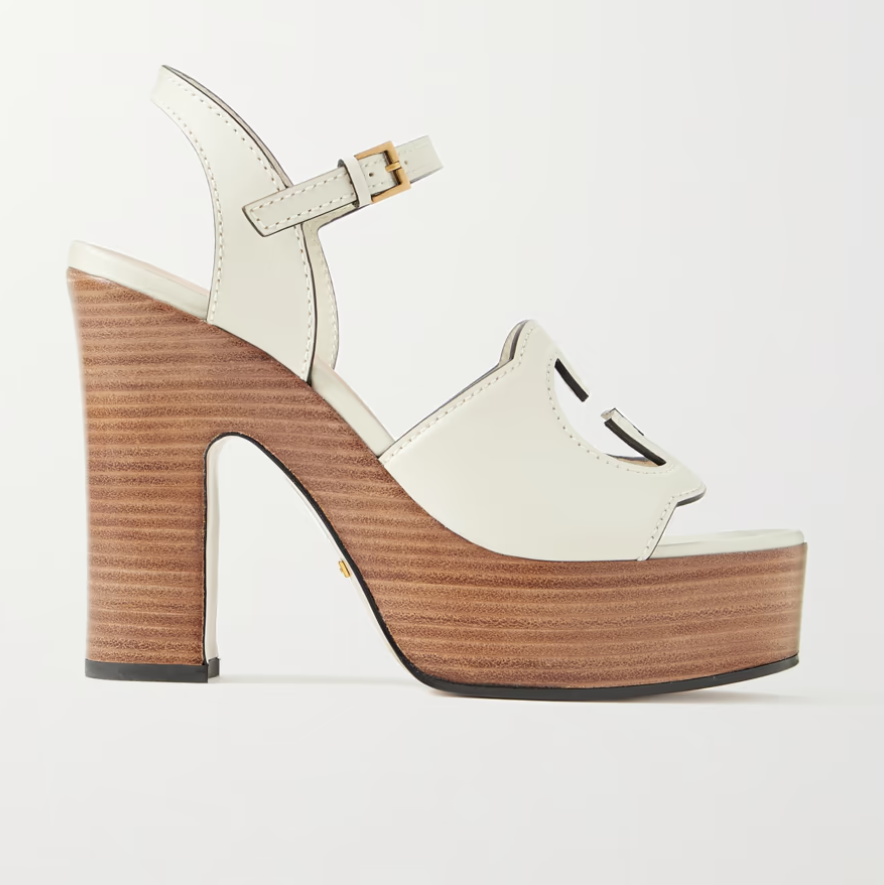 GUCCI Interlocking G Ankle-Strap Platform Sandals