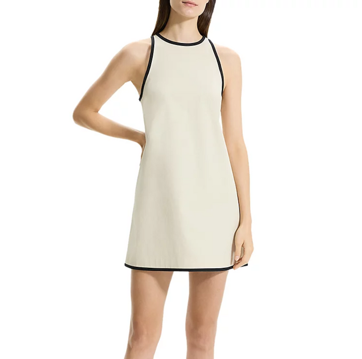 Theory Contrast Trim Shift Dress