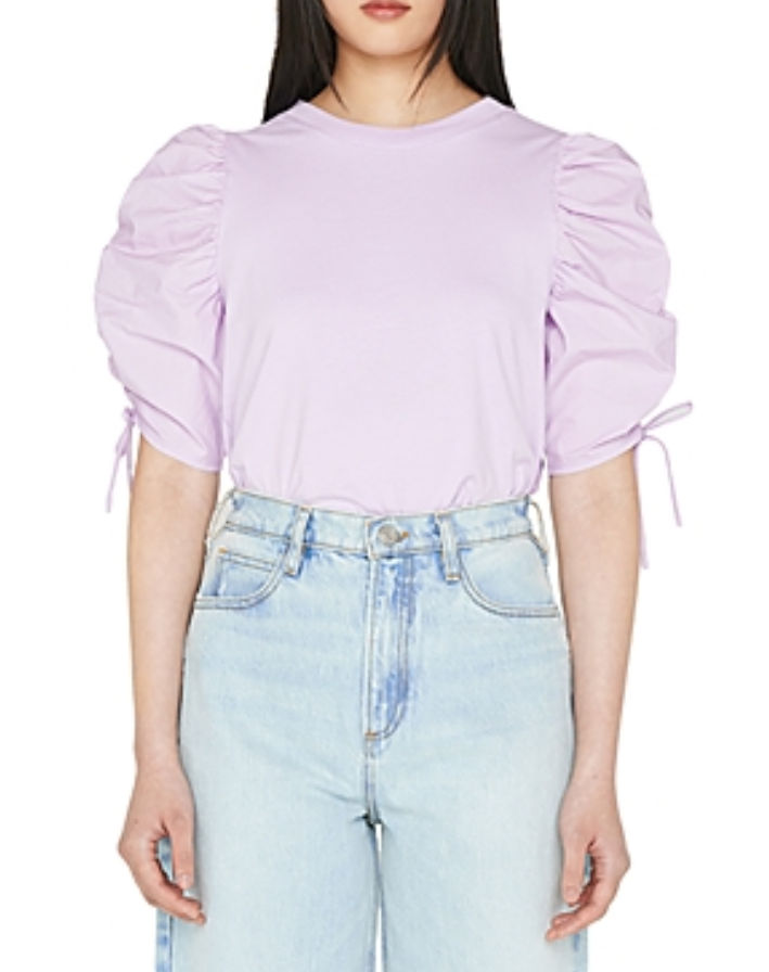 FRAME Ruched Sleeve T-Shirt