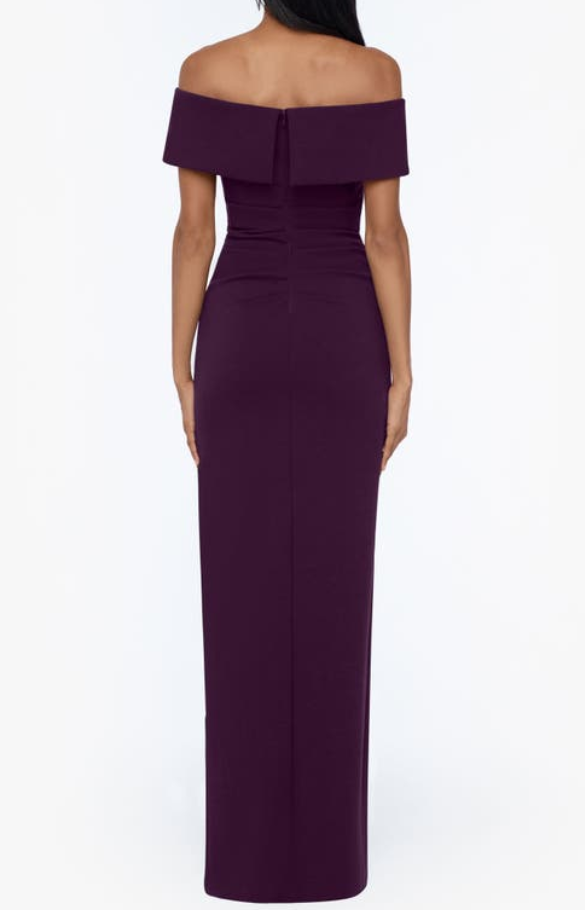 XSCAPE Off-The-Shoulder Gown