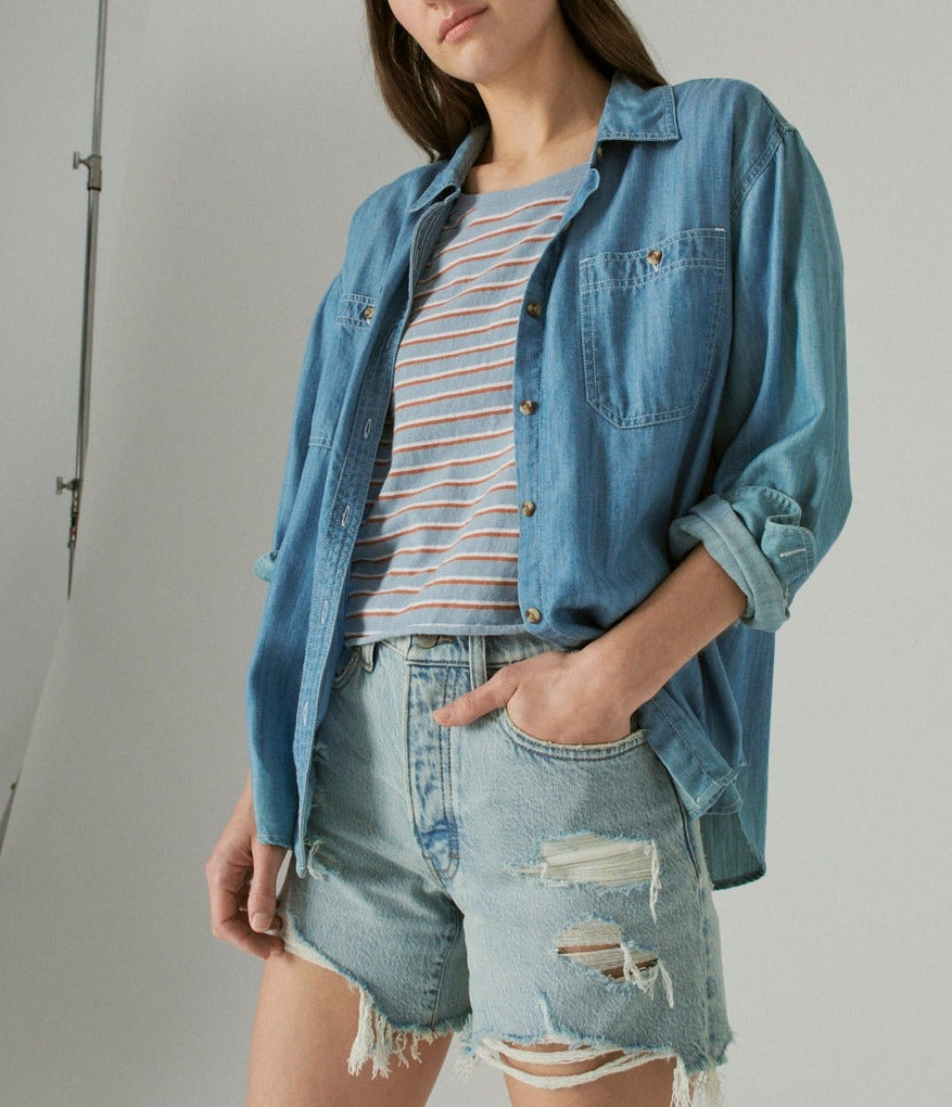 Lucky Brand Cotton Boxy T-Shirt