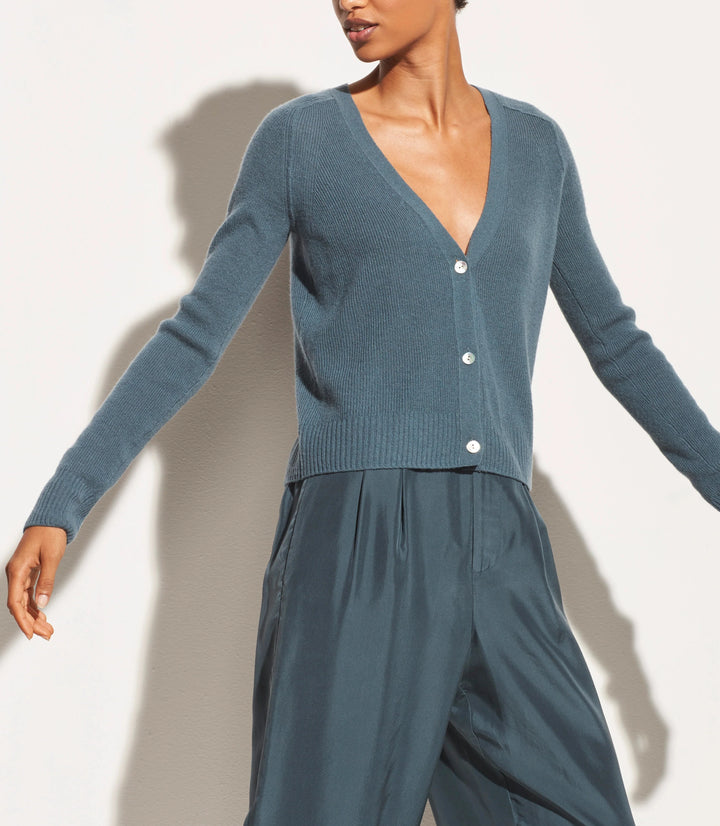 Vince Ribbed Cashmere Raglan Cardigan