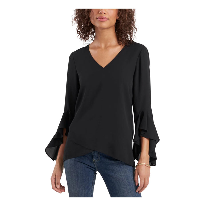 VINCE CAMUTO Flutter Sleeve Crossover Top