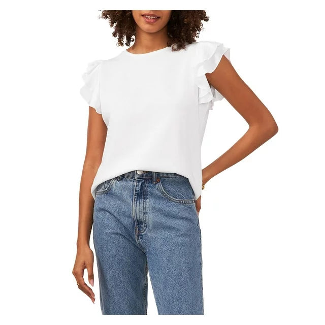 VINCE CAMUTO Tiered Ruffle Sleeve Tee