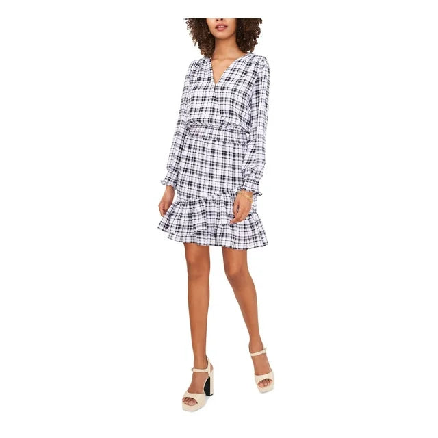 VINCE CAMUTO Plaid Wrap Front Dress