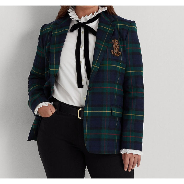 LAUREN Ralph Lauren Plaid Bullion Twill Blazer