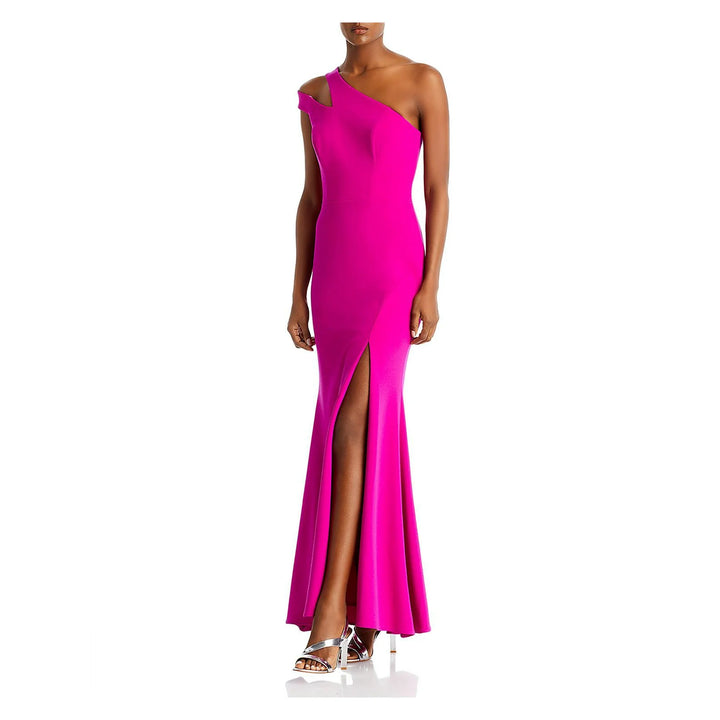 AQUA One Shoulder Cutout Gown