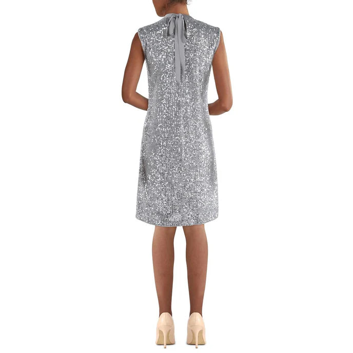 Kensie Women's Sequined-Mesh Sleeveless Shift Dress
