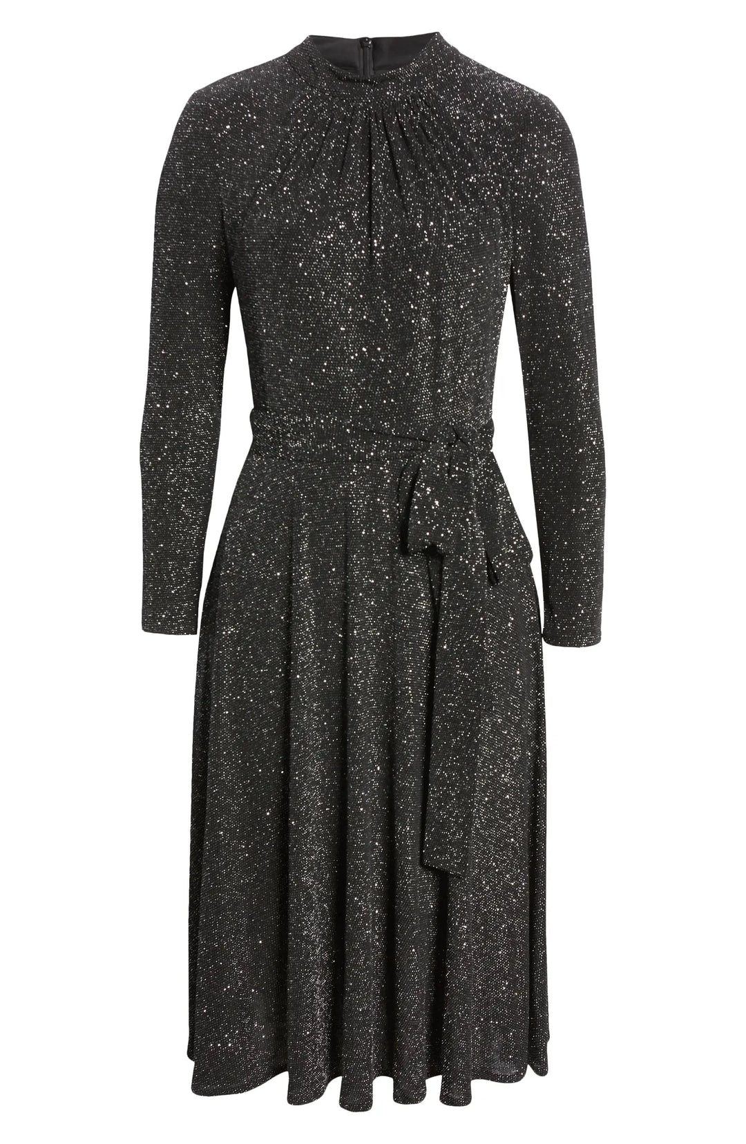 Eliza J Mock Neck Long Sleeve Fit and Flare Dress